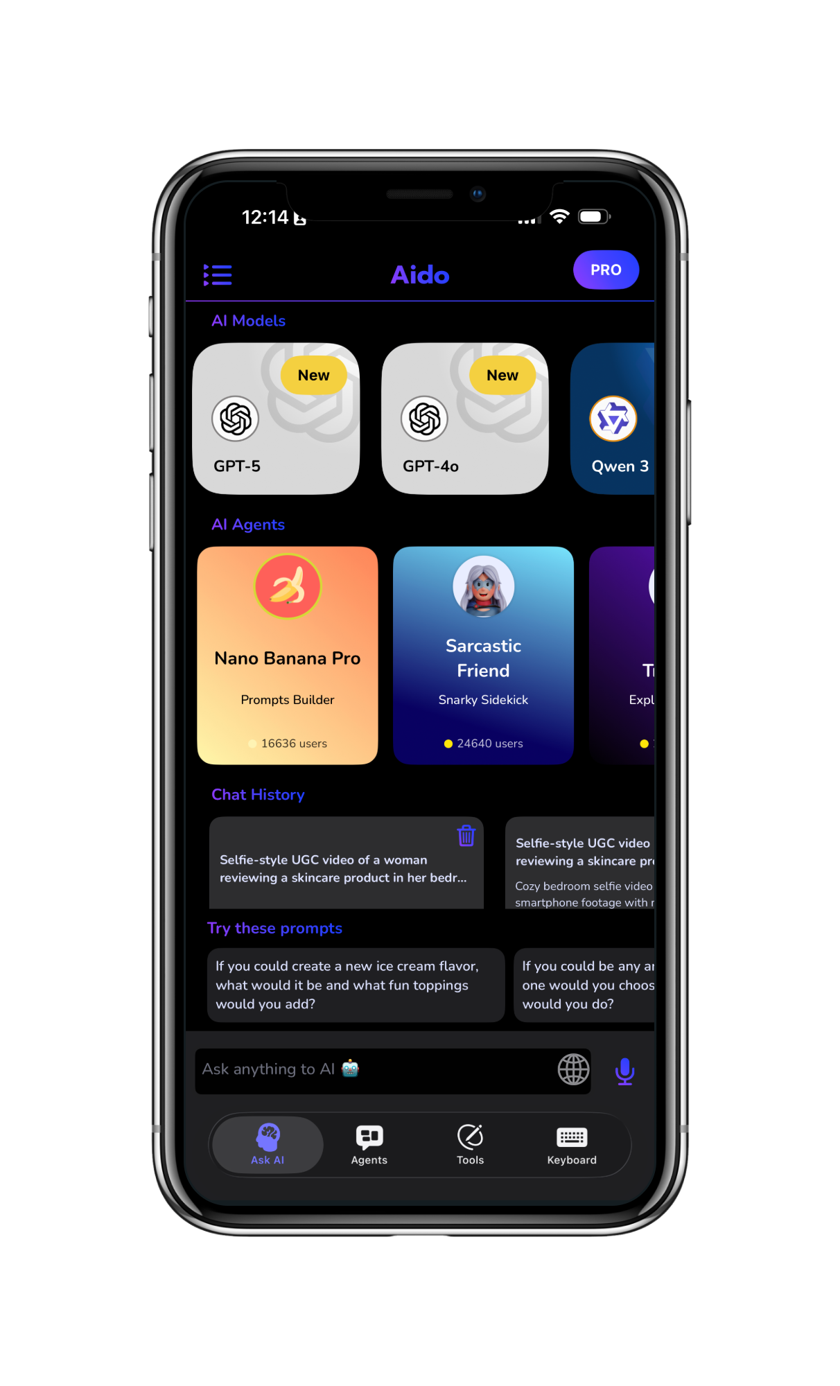 Aido AI App Interface